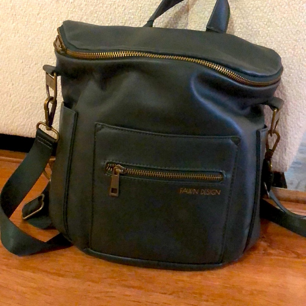 Fawn Design Mini Backpack Diaper Bag in Dark Green